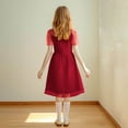 thumbnail image 7 of LNWUY Toddler Girls Tulle Summer Mesh Puff Sleeve Baby Girls Tutu Princess Party Casual Dress Red 15 Years, 7 of 7