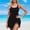 Black, variant on UTSJKR One Piece Swimdress Swimsuits for Women Tummy Control Swim Dresses Skirt Bathing Suit Color Block Ribbed Swimwear Hot Pink M
