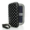 USA Gear Hardshell Carrying Case for Portable Electronics like GPS Units, Hard Drives, Phones & More (Polka Dot Design)