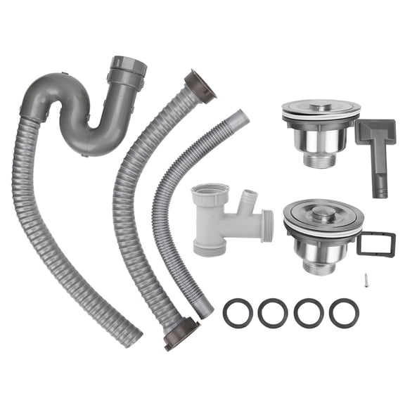 Leak,Proof Sink Strainer Stopper Kit, S,Bend Pipe, Durable Stainless Steel, Kitchen Bath