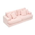 thumbnail image 6 of 79.3" Loveseat Sofa Couch, 2 Seater Corduroy Sofa with Double Cushions & 4 Pillows, Cloud Couch for Living Room Apartment, Pink, 6 of 9