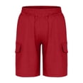thumbnail image 5 of Hinvhai Shorts Cargo Texturés pour Garçons, Shorts Utilitaires à Taille Élastique avec Multiples Poches, Shorts Décontractés Durables Rouges 5 Ans, 5 of 5