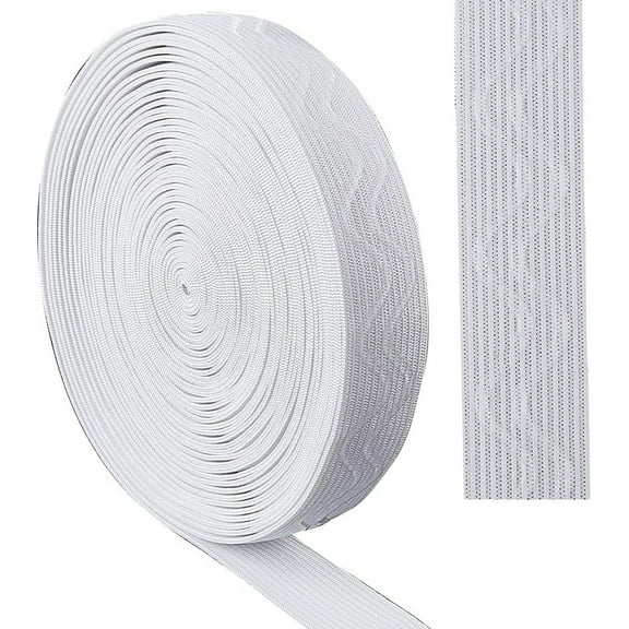 8 Yards Flat Non-Slip Polyester Ribbon Silicone Gripper Ribbon Clothes Accessories White 3/4 inch(20mm)