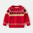 thumbnail image 2 of SGMVNU Christmas Sweaters for Kids Boys with Merry Xmas Design Chunky Knit Top Cozy Fit for Family Photos Childrens Winter Apparel(Size3-4 Years,z251114_4-Red), 2 of 9