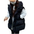 thumbnail image 4 of WCMZJ Women Puffer Vest Sleeveless Winter Zip Up Outerwear Warm Stand Collar Jacket Padded Gilet with Pockets Black XXL, 4 of 7