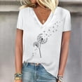 thumbnail image 2 of Birdeem T-Shirt Décontracté à Manches Courtes Col en V Imprimé Mode pour Femmes, 2 of 12