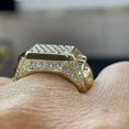 thumbnail image 2 of 14K Yellow Gold Plated Men's Wedding Ring 2 Ct Round Cut White Moissanite, 2 of 4