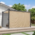 thumbnail image 2 of PURPLE LEAF 10' X 10' Outdoor Pergola with Curtains Retractable Canopy Patio Aluminum Sun Shade for Garden Deck Porch Gazebo Pavilion Grill Modern Yard Grape Trellis Pergola Beige, 2 of 7