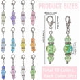 thumbnail image 2 of 1 Box 24Pcs Crochet Stitch Markers Knitting Stitch Marker Charms Small Acrylic Colorful Bead Charm Removable Lobster Claw Clasp Locking Marker for Knitting Weaving Sewing Supplies DIY Craft, 2 of 6