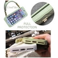 thumbnail image 4 of Wallet Case Compatible with iPhone 11 Pro Max, Cute Light Luxury Bag Design, Purse Flip Card Pouch Cover Soft Silicone Case with Handstrap Long Shoulder Strap (Green, iPhone 11 Pro Max), 4 of 14