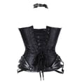 thumbnail image 4 of ZVAVZ Lace-up Corset Tops for Women Renaissance Vintage Floral Front Shoulder Bow Ties Vest Overbust Boned Bustier Bodice Black,XXXL, 4 of 7