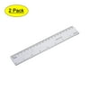 20cm Metric Plastic Straight Ruler Measuring Tool Clear 2 Pack