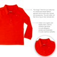 thumbnail image 2 of Kleverkids Boys Solid Cargo Polo Peruvian Cotton T-Shirt – Long Sleeve, Polo Neck With 3 Buttons – Auburn, 6, 2 of 5