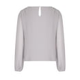 thumbnail image 3 of Timegard Womens Tops Chiffon Puff Long Sleeve Crewneck Ruched Back Button Tee Shirts Casual Loose Tops, 3 of 4