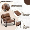 thumbnail image 5 of Dayalane Modern Accent Chair, Upholstered Armchair with Metal Frame, Comfy Pu Faux Leather Lounge Chair for Living Room,Single Sofa for Bedroom, Office, Brown, 5 of 9
