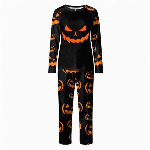 NIEWTR Halloween Pajamas for women Family Matching Pajamas Sleepwear Pjs Sets Long Sleeve Tops Matching Pajamas Pants Funny Jammies Print Comfort Sleepwear