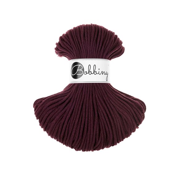 Cordón de macramé Bobbiny Junior 3 mm color burdeos 100 m algodón
