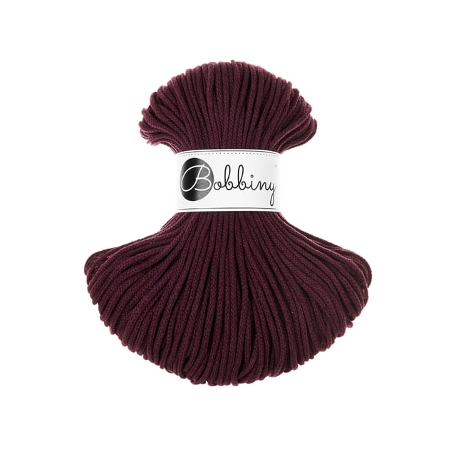 Cordón de macramé Bobbiny Junior 3 mm color burdeos 100 m algodón