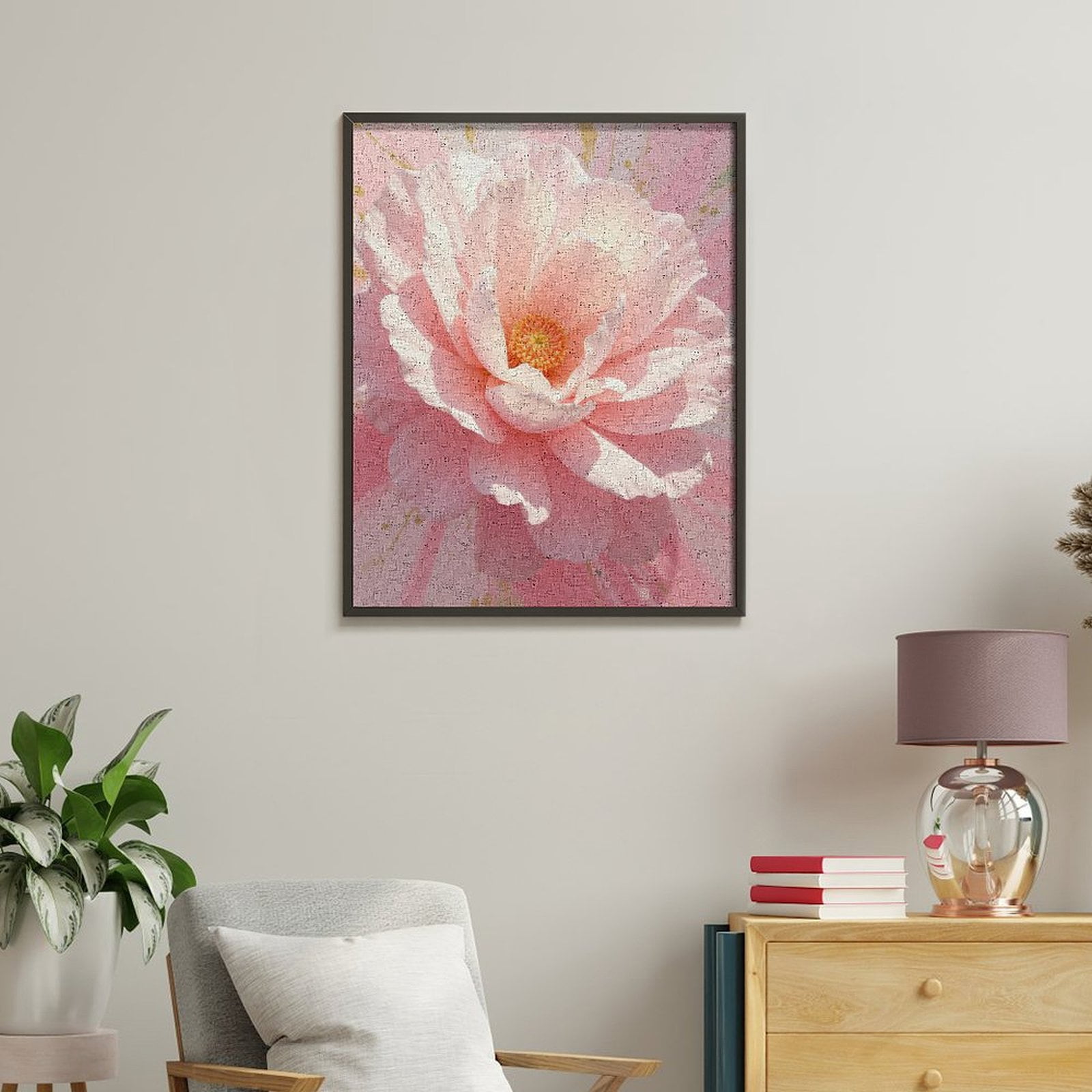 Paint by Numbers Kit for Adults, Delicate Pink Flower Petals Blossom Paint by Numbers, Easy Paint by Numbers Kit for Adults Beginner, DIY Adult Paint by Number Kits on Canvas, Home Decor