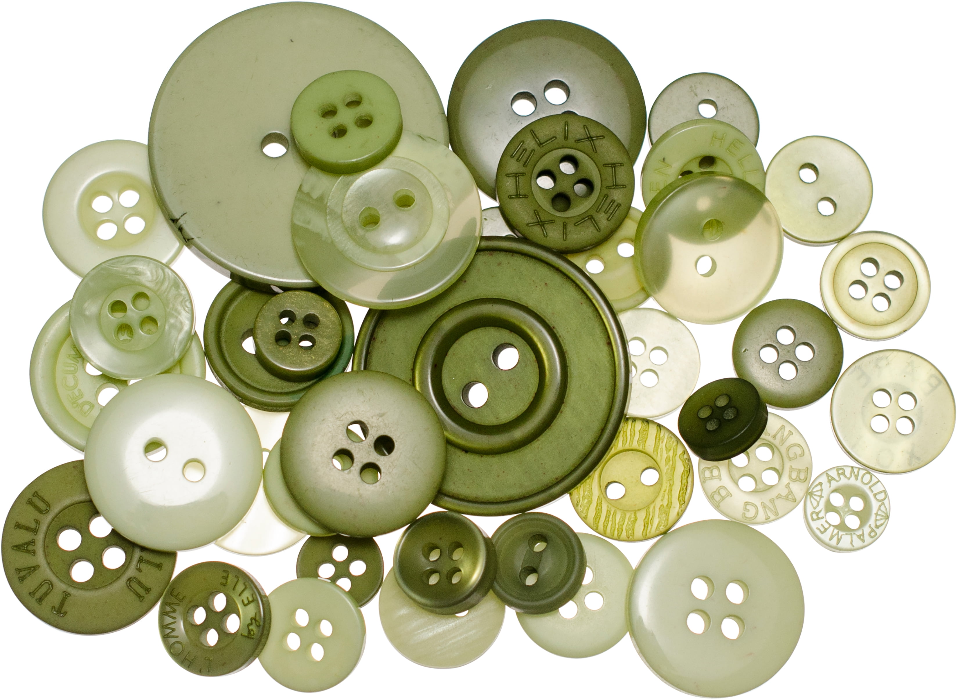 Buttons Galore Button Mason JarsLeafy Green