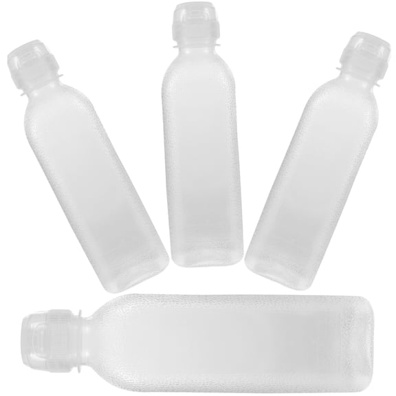 PAMINGONO Set of 4 Reusable Transparent Squeeze Bottles for Cooking Oil, Sauce, Condiments, and Kitchen Storage