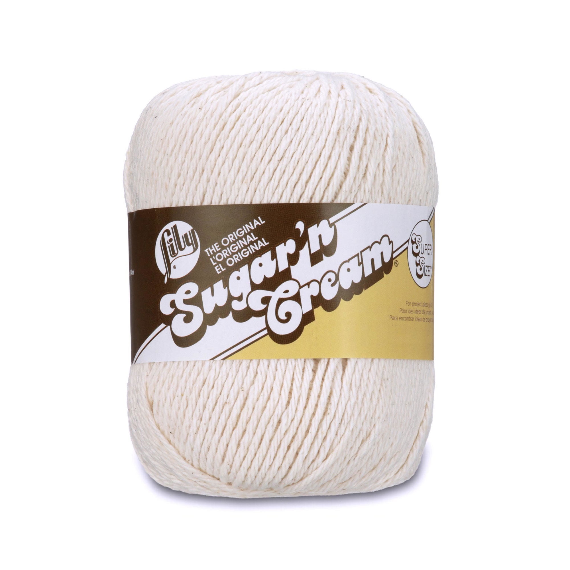 Lily Sugar’n Cream Cotton Super Size Yarn (113g/4 oz), Ecru Walmart