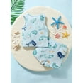 thumbnail image 3 of 12 Months Baby Boys Clothes 18 Months Boys 2PCS Summer Outfits Set Dolphin Print Crew Neck Infant Boys Sleeveless Top Shorts Set Blue, 3 of 7