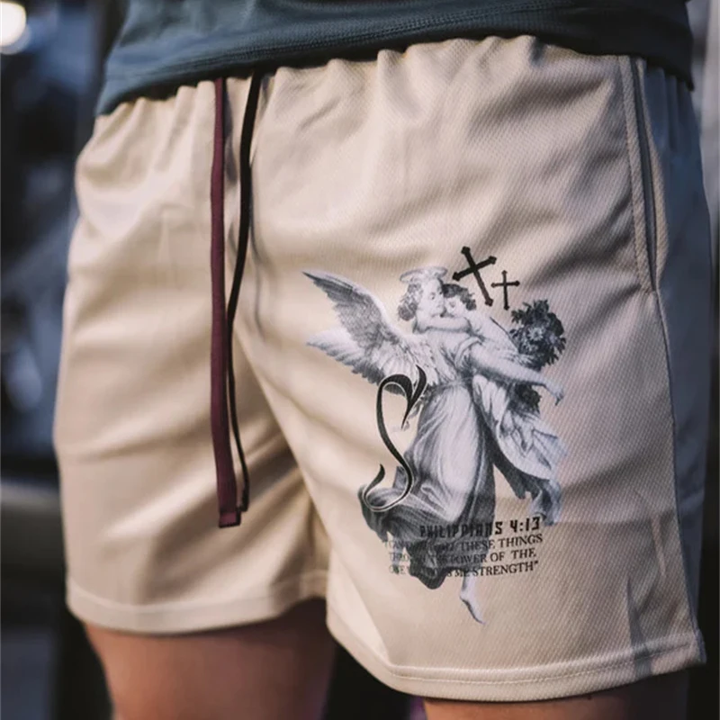 Angel Boy ジョーツXXL BYSTNDRS Angels & Demons Mesh Athletic Shorts Purple Men's