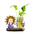 thumbnail image 2 of Naittoop Pot en Résine Moine Adorable Vase Hydroponique Décoration de Bureau de Salon, 2 of 6