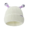 thumbnail image 2 of UTSJKR Cute Little Monster LED Knit Beanie, 2025 Winter Funny Knitted Hat, Cute Glowing Little Monster Knit Hat for Women Girl White, 2 of 4