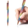 thumbnail image 4 of 6 PCS Glitter Ballpoint Pens Gold Click Ballpoint Pen Metal Glitter Pen Retractable Black Ink Medium Point Pens, 4 of 8