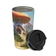 thumbnail image 2 of Picia Cute Mushroom Town Pattern 500ml Carry Insulated Coffee Mug, Stainless Steel Travel Mug with Hidden Handle, Leak-Proof for Car, Office, Home, and Outdoor Use, 2 of 8