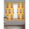 thumbnail image 5 of Sheer Curtains 72 Inches Long, Chinese Wind Semi Sheer Curtains Light Filtering Window Treatment, New Year Painting Lion Dance Yellow Privacy Voile Drapes for Living Room Bedroom 52x72 Inch, 5 of 7