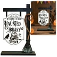 thumbnail image 2 of WMGHA Halloween Decorations,Halloween Decorations Indoor,Halloween Broom Parking Library Sign,Halloween Witch Decor for Front Porch Wall Home Office Indoor Outdoor, 2 of 9