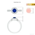 thumbnail image 5 of Angara Natural 0.6 Ct. Blue Sapphire with Diamond Halo Ring in Sterling Silver for Women (Ring Size: 8.5), 5 of 10