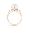thumbnail image 2 of ANGARA Freshwater Cultured Pearl Ring with Cluster Diamonds in 14K Rose Gold for Women | June Birthstone, Birthday, Anniversary, Jewelry Gift for Women | Natural Pearl Ring, 2 of 8