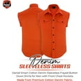 thumbnail image 2 of Daniel Smart Cotton Denim Sleeveless Frayed Button Down Shirts for Men with Front Chest Pockets., 2 of 7