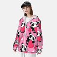thumbnail image 4 of Pofeuu Panda Heart Valentine Pink Print Sun Protection Outdoor Lightweight Full Zip UV Cooling Hoodie Long Sleeve Summer Clothing for Outdoor Hiking-3X-Large, 4 of 5