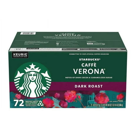 Starbucks Coffee Caffè Verona Dark Roast K-Cup Pod, 72 Count