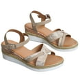 thumbnail image 5 of HAOTAGS Women's Summer Dressy Wedge Sandals Breathable Open Toe Walking Shoes Beige Size 7, 5 of 9