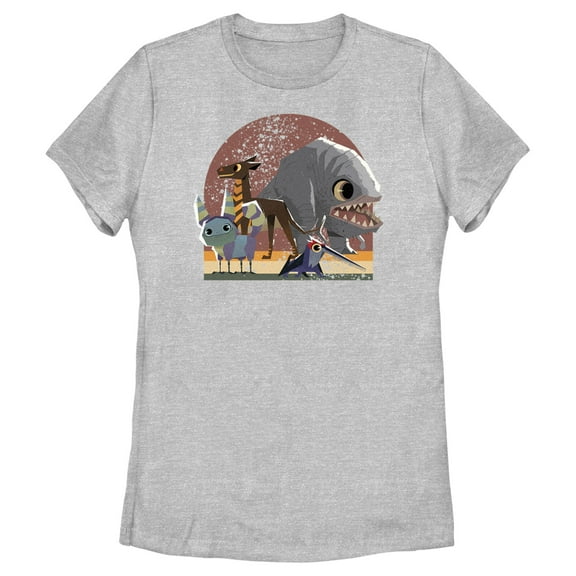 Women's Star Wars: Galaxy of Creatures Galaxy Friends Graphic Tee Athletic Heather Large