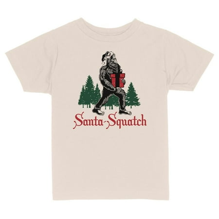 

TeesAndTankYou Santa-squatch Christmas Toddler Kids T-Shirt 4T Natural