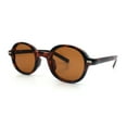 thumbnail image 5 of Vintage Vibe Hipster Fashion Round Plastic Horn Rim Sunglasses Tortoise - Brown, 5 of 8