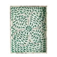 thumbnail image 2 of A & B Home Bohemian Rectangular Capiz Green Tray With Handles 48752, 2 of 6