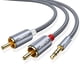 thumbnail image 1 of Cable JSAUX RCA a 3,5 mm, auriculares auxiliares macho a macho, 1,2 m, color gris, 1 of 8