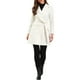 thumbnail image 2 of Abrigo largo de manga larga con cinturón y cuello de solapa INSPIRE CHIC para mujer, color blanco, talla XS, 2 of 6