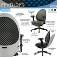 thumbnail image 6 of Egg Shape Executive Office Chair, Modern Ergonomics Office Chair with Adjustable Backrest & Armrest Height, 3 Colors, 6 of 8