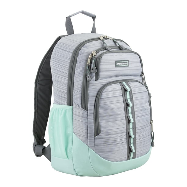 Eastsport Unisex Rally Sport Backpack, Stripe Light Grey Mint