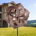 thumbnail image 5 of Brown Garden Wind Spinner - 360 Degree Rotation Outdoor Metal Windmills 15.8 Inch Retro Wind Spinners for Yard, Lawn and Garden, 5 of 8