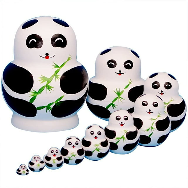 Marca de muñecas rusas Matryoshka, 10 piezas, serie de muñecas rusas de madera pintadas, hechas a mano, regalos, juguetes.